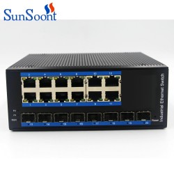 12-port 10//100/1000BASE-TX+8G SFP Industrial Ethernet Switch