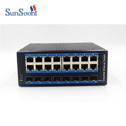 Gigabit 8*SFP + 16*10/100/1000Mbps Managed Industrial Switch