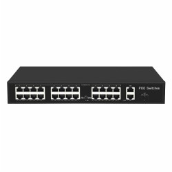 POE Switch with 24 100Mbps POE ports and 2 Gigabit RJ45 and 1 SFP Uplink